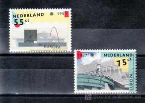Francobolli: holanda 1288/9 sin charnela, tema europa, arquitectura moderna,